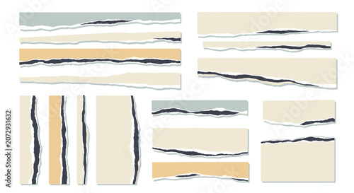 Torn Paper Edges, Recycled Paper Stripes, Craft Materials
