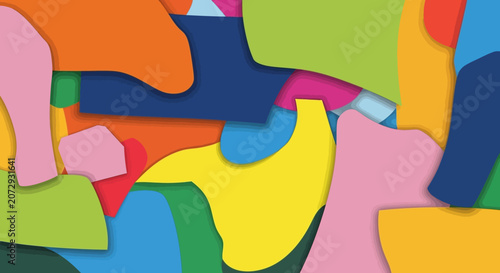 Vibrant Abstract Shapes Collage - Colorful Modern Design