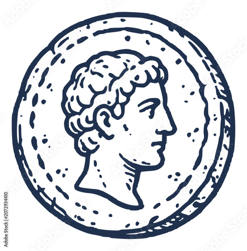 Ancient roman coin illustration