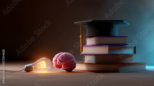 An education-themed visual with glowing ideas and learning elements, great for schools, universities, and tutoring ads.	