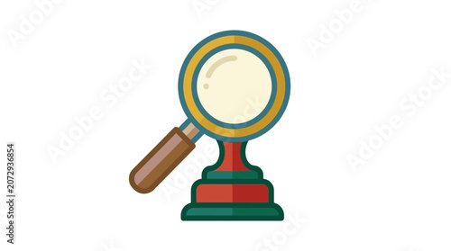 Bild auf Leinwand Magnifying glass on trophy award.