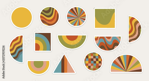 Retro Shapes Sticker Pack - Vintage Geometric Designs