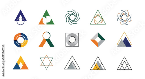 Geometric Logos, Abstract Icons, Shapes and Symbols Collection