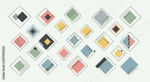 Geometric Shapes Background: Abstract Rhombus Mosaic Pattern