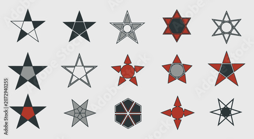 Geometric Star Shapes Collection - Abstract Vector Icons