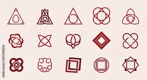 Geometric Symbols Collection: Celtic Knots, Triangles, Squares, Circles