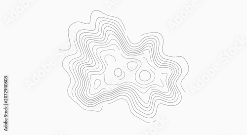 Topographic Map Contour Lines on White Background
