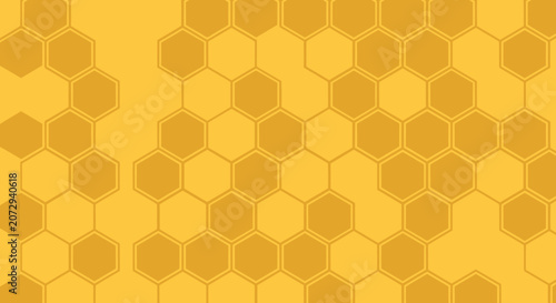 Yellow Hexagonal Honeycomb Pattern Background