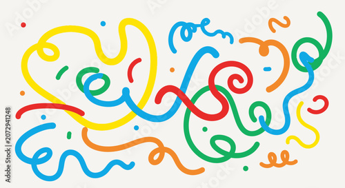 Vibrant, Playful Confetti and Streamers Background