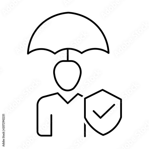 User Insurance Protection Security Outline Icon Design Concept