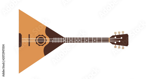 Traditional Russian Balalaika Musical Instrument Isolated