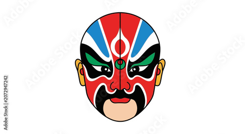 Traditional Chinese opera mask, Peking opera face, cultural symbol