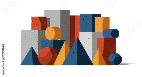 Geometric Shapes Building Blocks Abstract Design