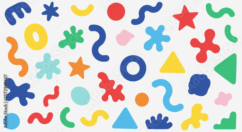 Abstract Colorful Shapes Pattern Background - Fun Geometric Design