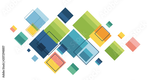 Colorful geometric shapes background, abstract pattern, modern design