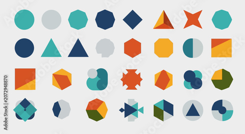 Geometric Shapes Icon Set - Abstract Design Elements
