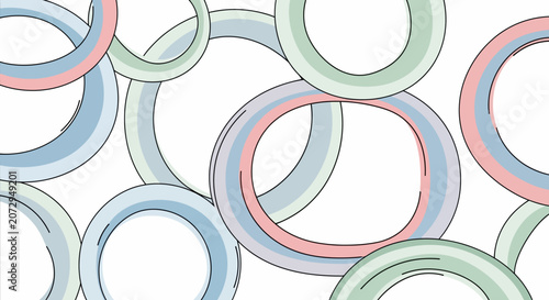 Abstract Pastel Rings Seamless Pattern Background