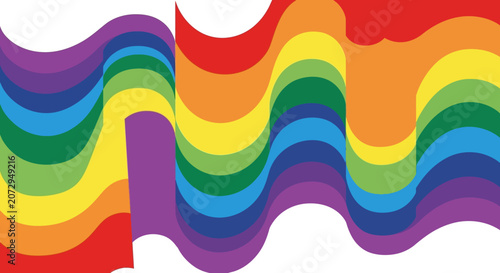 Colorful Wavy Lines Rainbow Pattern