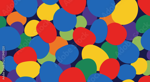 Colorful Scattered Pebbles - Abstract Rainbow Pattern Background