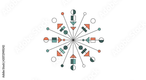 Geometric Mandala Snowflake - Abstract Vector Art