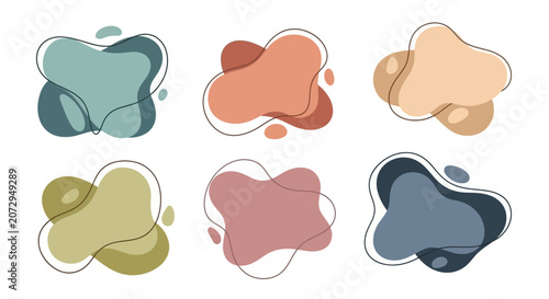 Modern Organic Shapes Set, Abstract Design Elements, Pastel Colors