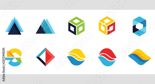 Modern Geometric Abstract Logos Collection - Shapes and Icons