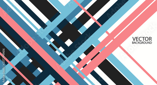 Geometric Abstract Background with Diagonal Lines and Color Blocks