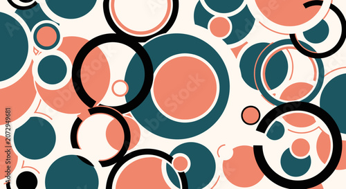 Retro Circles Pattern - Abstract Geometric Background