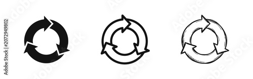 Obraz na plátně Circular arrows reload icon set