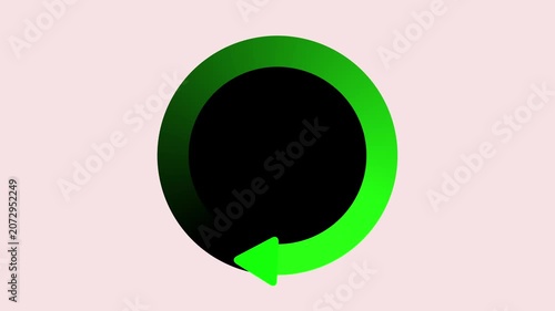 Green Circular Arrow Rotating Loading Progress Motion Graphics