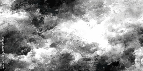 Fotografie Abstract Black and White Grunge Cloudscape Background with Dramatic Storm Clouds