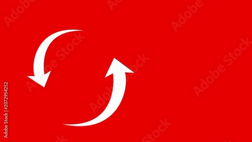 Circular Recycling Arrows Animation with Gear Icon and Renewable Concept
