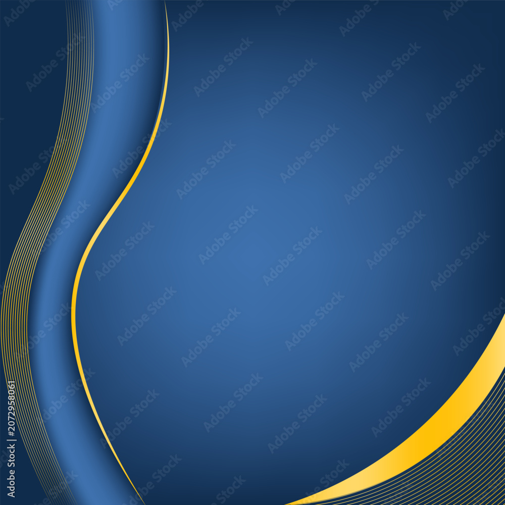 Obraz premium Deep Blue Gradient Wave Abstract Vector Background.