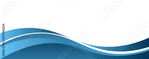 Canvastavla Blue curve line vector background overlap layer paper on white space for text an