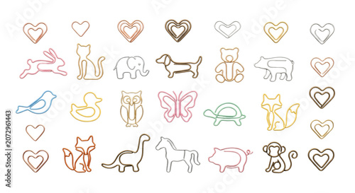 Canvastavla Assorted novelty animal shaped paper clips collection