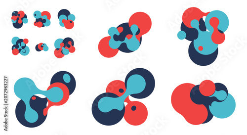 Abstract Organic Shapes, Molecular Structure, Digital Art