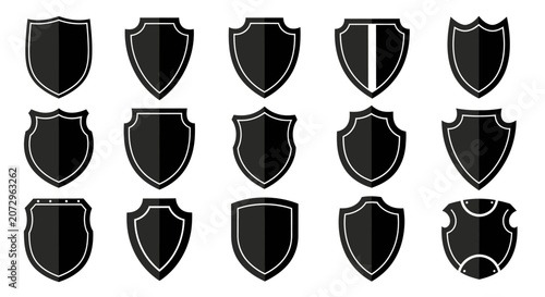 Collection of Shield Icons - Security, Protection, and Emblem Designs