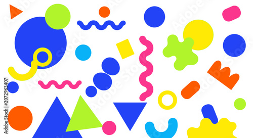 Vibrant Geometric Shapes Background - Fun Abstract Pattern