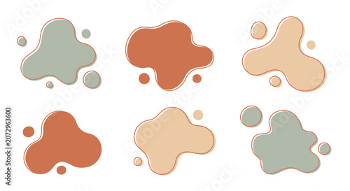 Boho Organic Shapes Set: Abstract Blobs, Neutral Colors, Trendy Design
