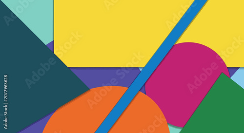 Colorful geometric shapes abstract background poster design
