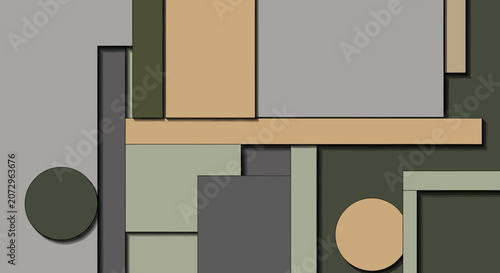 Geometric Abstract Shapes: Earth Tones, Modern Design, Minimalist Art
