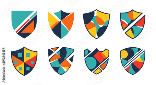 Modern Abstract Shield Graphics Set