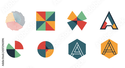 Modern Geometric Logos & Icons Set