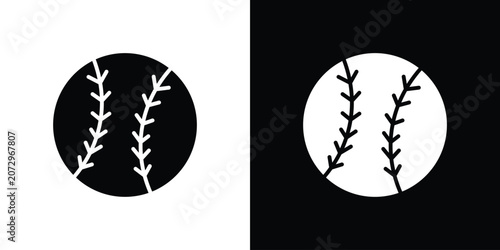 Принти на полотні Baseball icon flat design concept in black