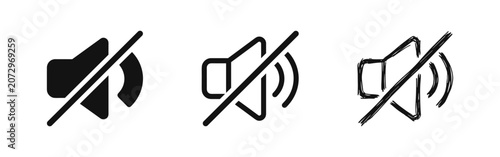 Foto Mute and sound off volume settings icons
