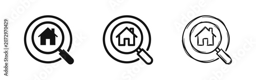Obraz na plátně House Search Icon Set