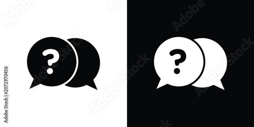 Bild auf Leinwand Comment question icon flat design concept in black