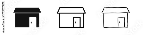 фотографія Store, building, and house icons, shop and commercial premises