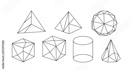 Geometric Shapes: Platonic Solids, Cylinder, Cone
