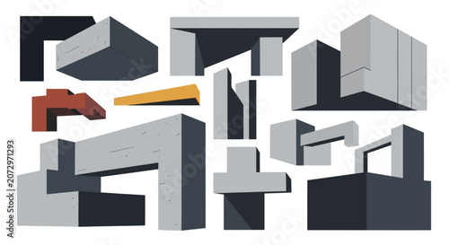 Modern Abstract Geometric Shapes, Architecture and Design Elements